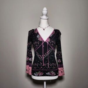 Betsey Johnson HTF Ultra Rare Vintage Whimsigoth Fairycore Longsleeve Top S